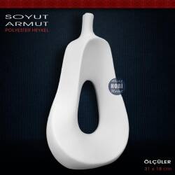 Polyester Modern Soyut Armut Heykel Biblo (31x18cm) - Tual Hobi Sanat (1)