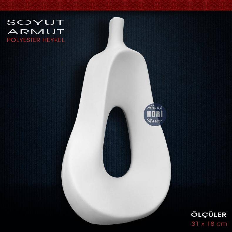 Polyester Modern Soyut Armut Heykel Biblo (31x18cm) - 2