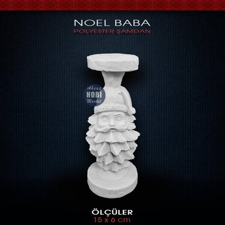 Polyester Noel Baba Şamdan Mumluk Küçük (15x6cm) HB576 - 2