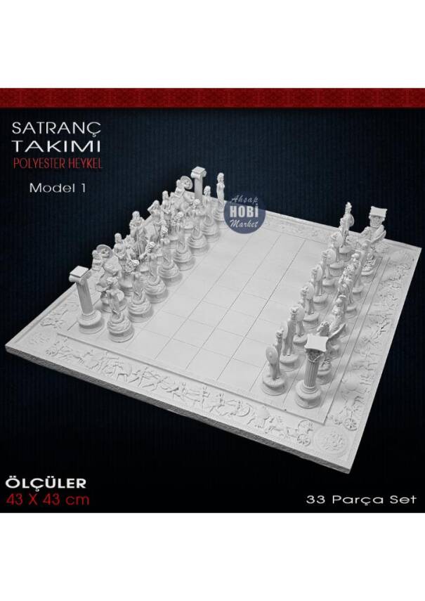 Polyester Satranç Takımı 33 Parça Model 1 (43x43 cm) - 1