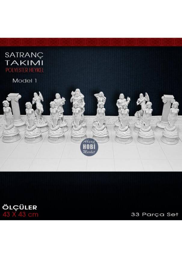 Polyester Satranç Takımı 33 Parça Model 1 (43x43 cm) - 3