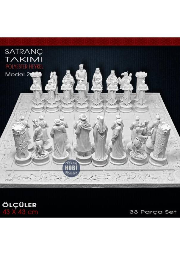 Polyester Satranç Takımı 33 Parça Model 2 (43x43 cm) - 1