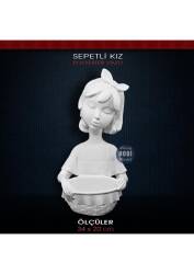 Polyester Sepetli Kız Saksı Vazo (34x20cm) - Tual Hobi Sanat