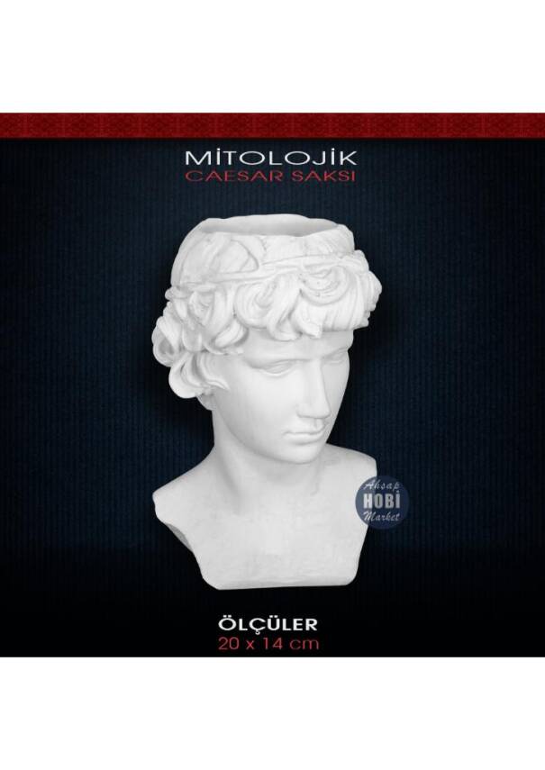 Polyester Sezar Heykel Saksı (20x14cm) - 1