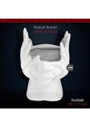 Polyester Soyut Surat Saksı Vazo (30x17cm ) - Tual Hobi Sanat (1)