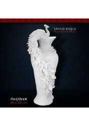 Polyester Tavus Kuşlu Büyük Vazo (48x20cm) - Tual Hobi Sanat