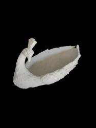 Polyester Tavus Kuşlu Kase Gondol (32x16cm) - Tual Hobi Sanat