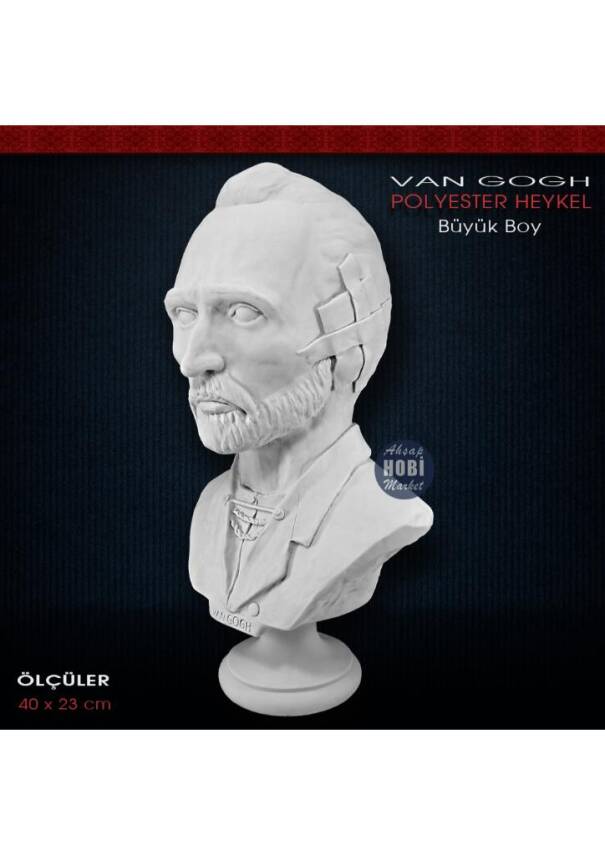 Polyester Van Gogh Heykeli - Büyük Boy (40x23cm) - 2