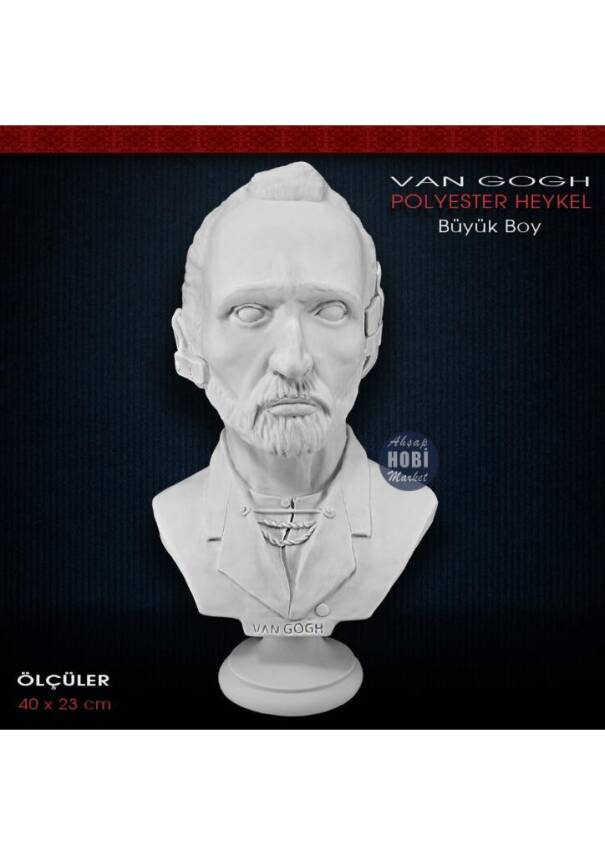 Polyester Van Gogh Heykeli - Büyük Boy (40x23cm) - 1