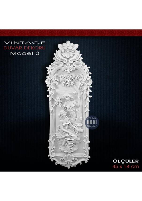 Polyester Vintage Duvar Pano Model 3 (45x14cm) - 1