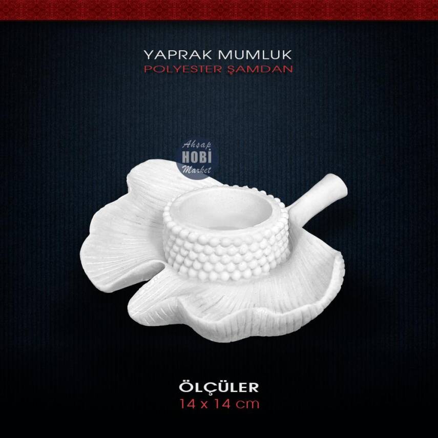 Polyester Yapraklı TeaLight Mumluk (14x13,5cm) - 1