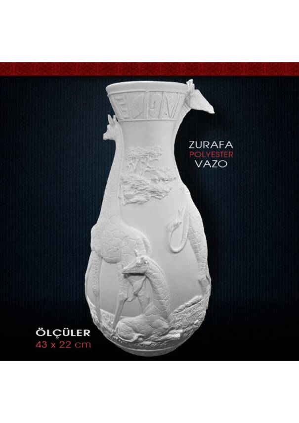 Polyester Zürafa Figürlü Uzun Vazo (43x22cm) - 2