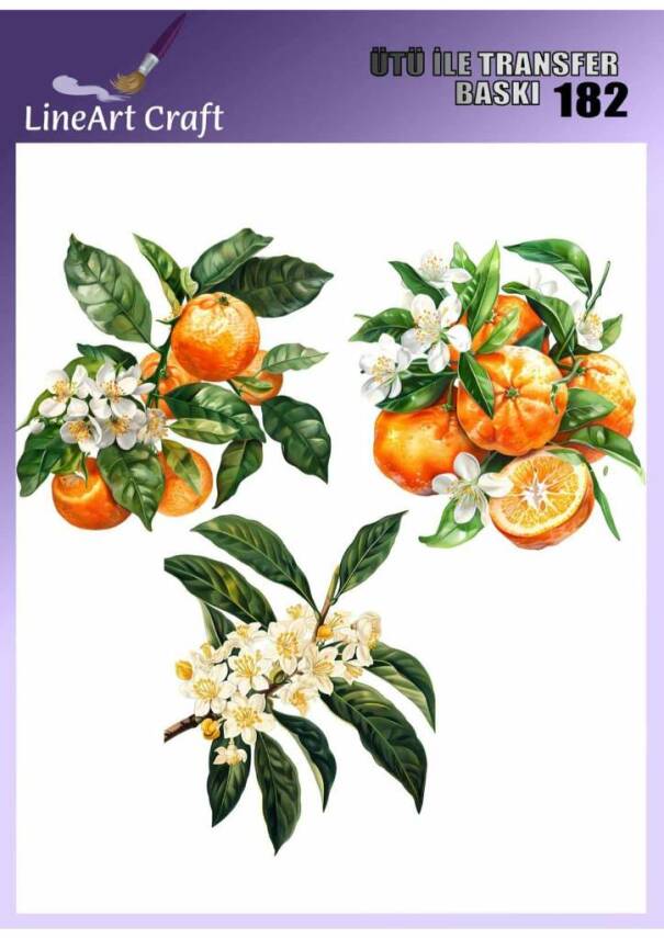 Portakal Desenli Kumaş Transfer Kağıdı LNT-K182 (20x20 cm) - 1