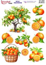 Portakal Desenli Sulu Transfer Kağıdı STI-1004 - Tual Hobi Craft Ist