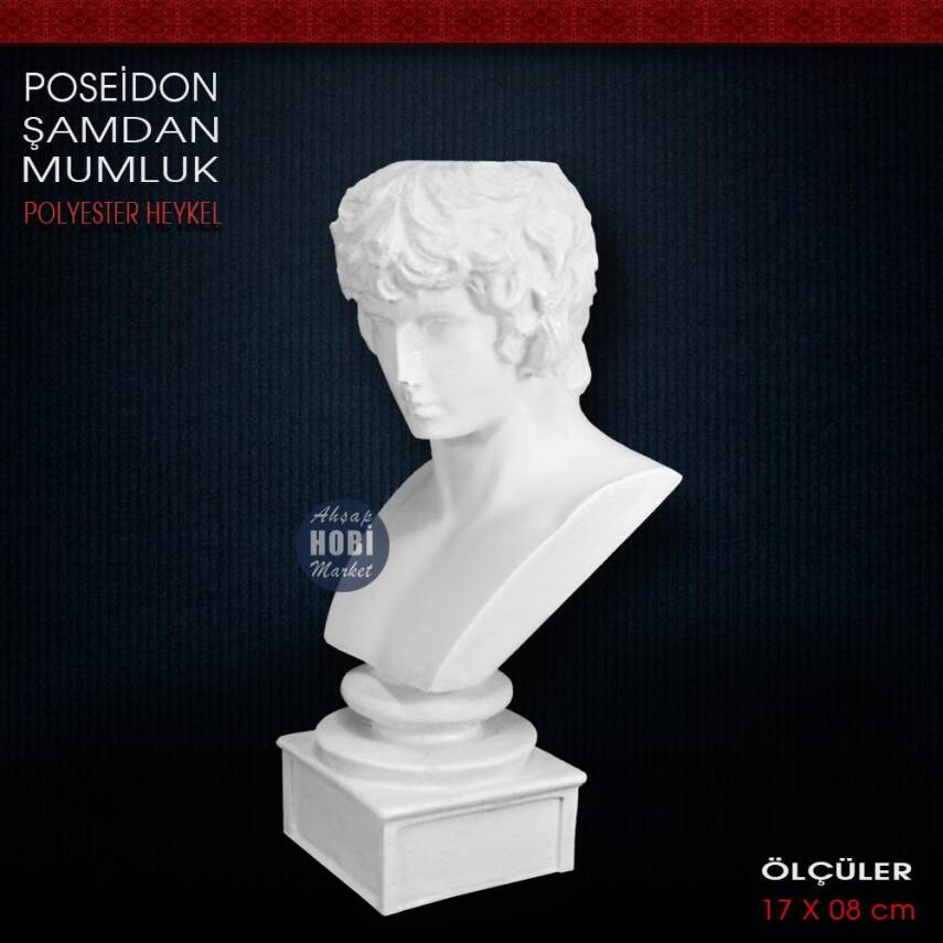 Poseidon Şamdan Mumluk (17x8 cm) Ham Polyester - 1