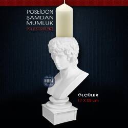 Poseidon Şamdan Mumluk (17x8 cm) Ham Polyester - Tual Hobi Sanat (1)