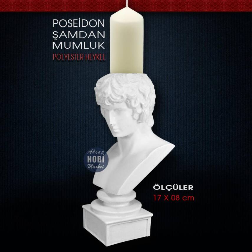 Poseidon Şamdan Mumluk (17x8 cm) Ham Polyester - 2