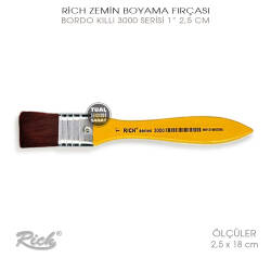 Rich 3000 Bordo Kıllı Seri No:1 Zemin Fırça 2,5 cm - Rich