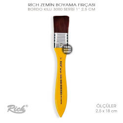 Rich 3000 Bordo Kıllı Seri No:1 Zemin Fırça 2,5 cm - Rich (1)
