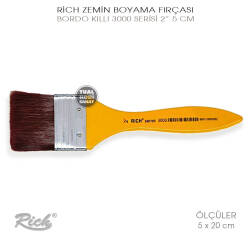 Rich 3000 Bordo Kıllı Seri No:2 Zemin Fırça 5 cm - Rich