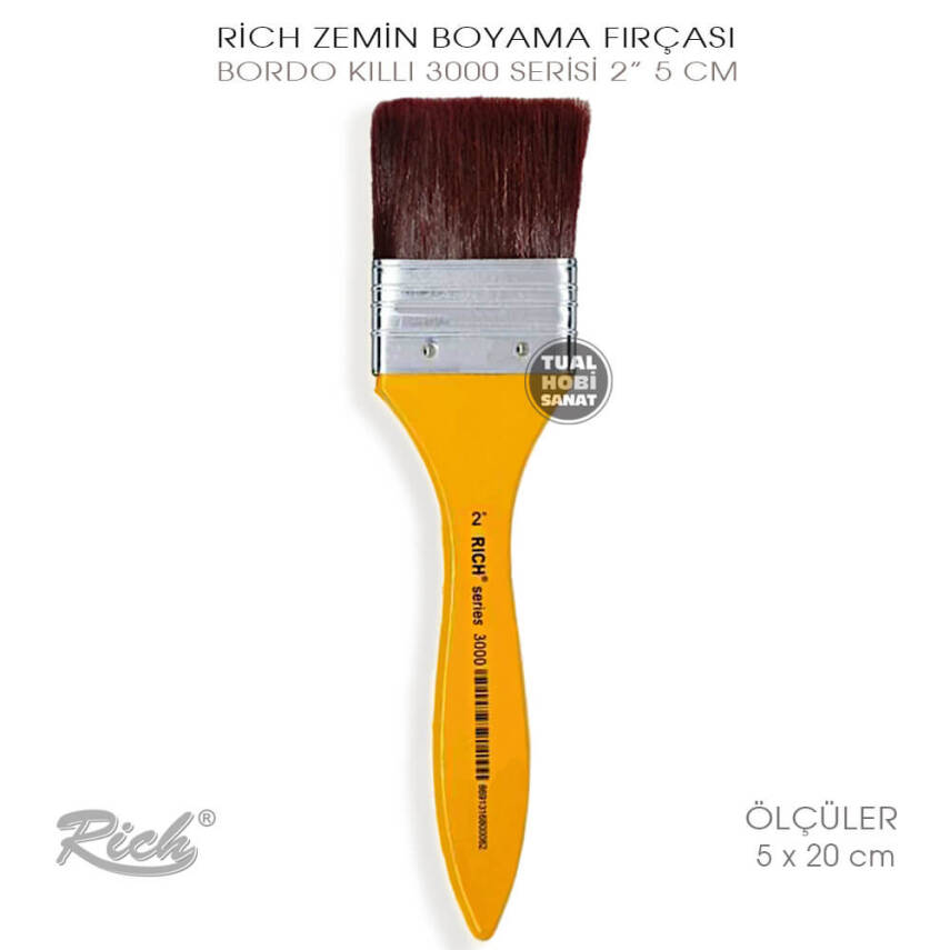Rich 3000 Bordo Kıllı Seri No:2 Zemin Fırça 5 cm - 2