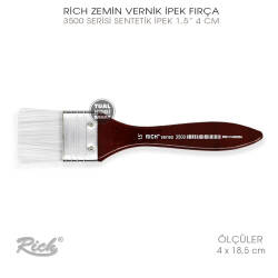 Rich 3500 Serisi Sentetik İpek No:1,5 Zemin Vernik Fırçası 4 cm - Rich