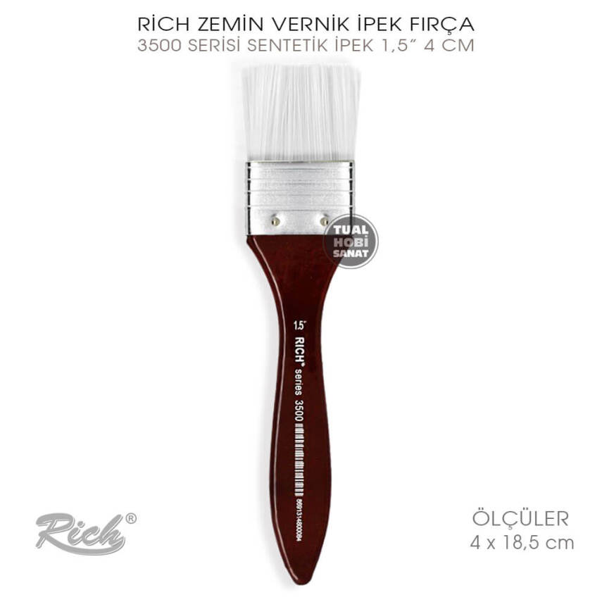 Rich 3500 Serisi Sentetik İpek No:1,5 Zemin Vernik Fırçası 4 cm - 2