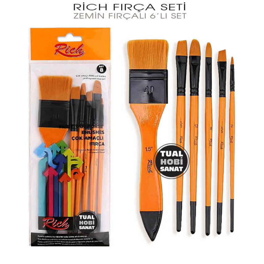 Rich 8000 Serisi Profesyonel Fırça Seti 6 Parça - 1
