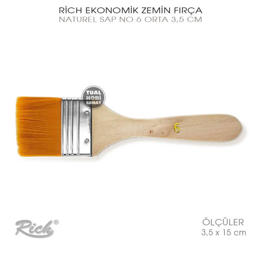 Rich Ekonomik No:6 Büyük Sentetik Zemin Fırça 3,5 cm - 1