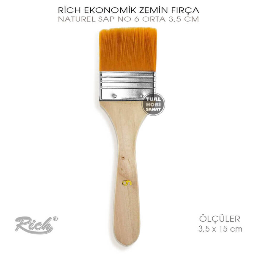 Rich Ekonomik No:6 Büyük Sentetik Zemin Fırça 3,5 cm - 2