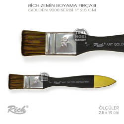 Rich 9000 Golden Serisi Gölgeli No:1 Zemin Fırça 2,5 cm - Rich (1)