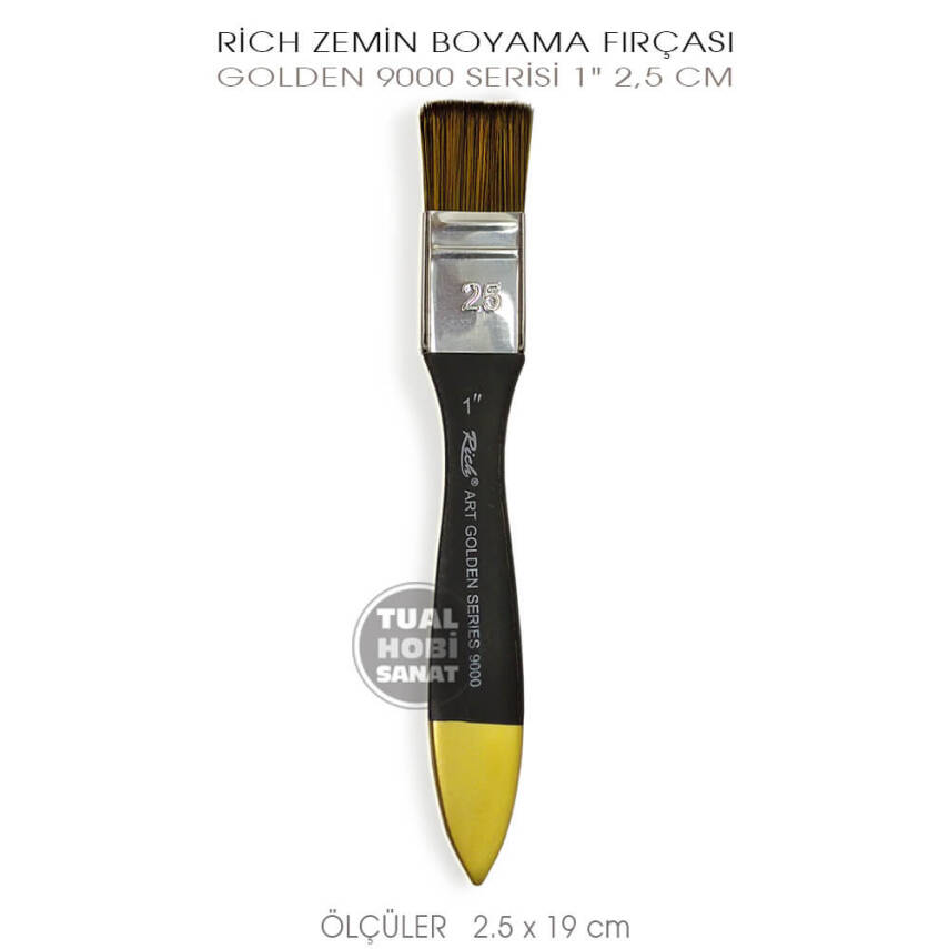 Rich 9000 Golden Serisi Gölgeli No:1 Zemin Fırça 2,5 cm - 3