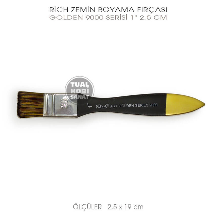 Rich 9000 Golden Serisi Gölgeli No:1 Zemin Fırça 2,5 cm - 1