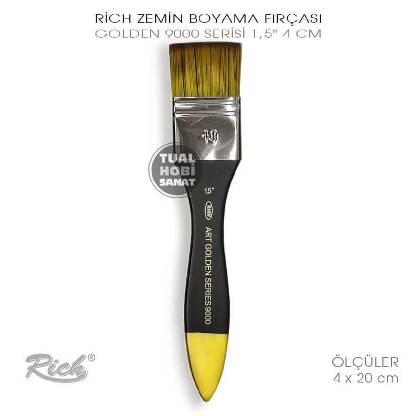 Rich 9000 Golden Serisi Gölgeli No:1,5 Zemin Fırça 4 cm - 3
