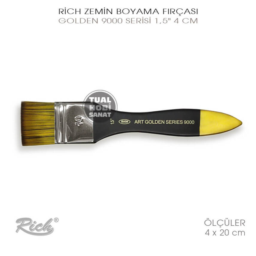 Rich 9000 Golden Serisi Gölgeli No:1,5 Zemin Fırça 4 cm - 1