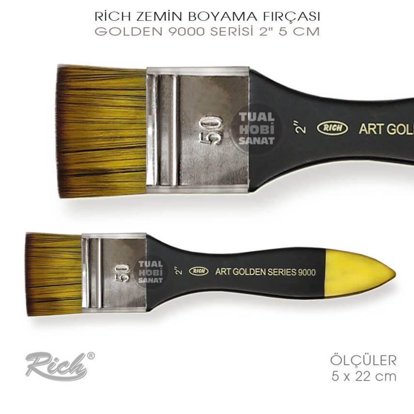 Rich 9000 Golden Serisi Gölgeli No:2 Zemin Fırça 5 cm - 2