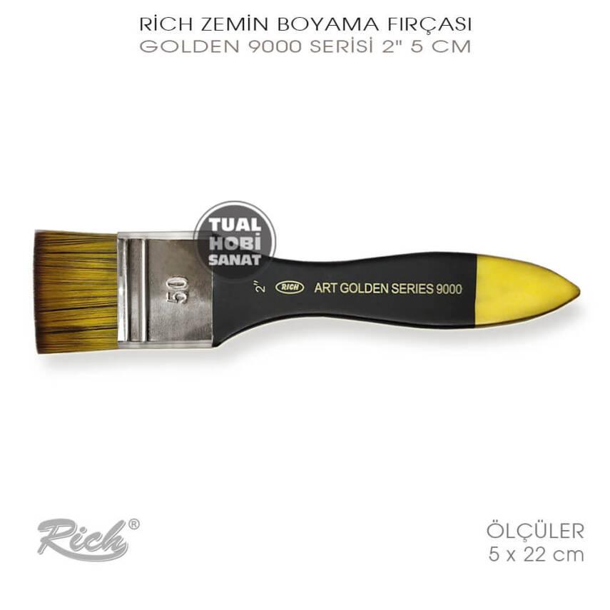 Rich 9000 Golden Serisi Gölgeli No:2 Zemin Fırça 5 cm - 1