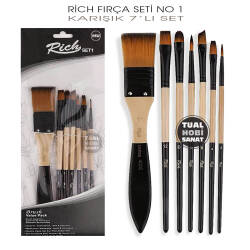 Rich Fırça Seti No:1 Karışık Zemin Fırçalı Set 7 Parça - Rich