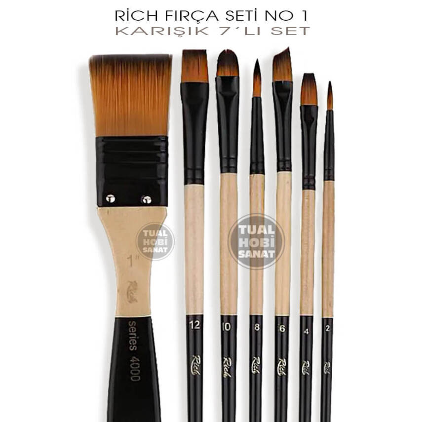 Rich Fırça Seti No:1 Karışık Zemin Fırçalı Set 7 Parça - 3
