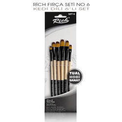 Rich Fırça Seti No:6 Kedi Dili Fırça Seti 6 Parça - Rich (1)