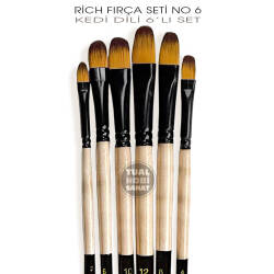 Rich Fırça Seti No:6 Kedi Dili Fırça Seti 6 Parça - 3