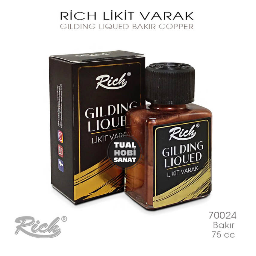 Rich Likit Varak Gilding Liqued 70024 Bakır Copper 75 cc - 1