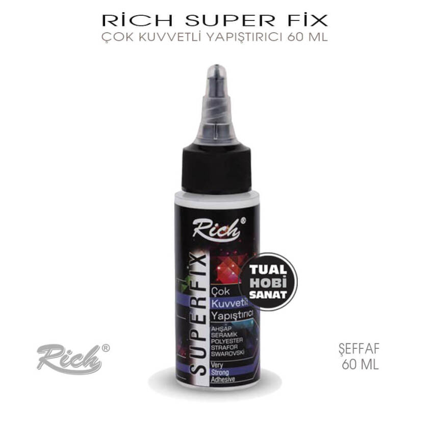 Rich Süperfix Glass Bond Cam, Taş, Polyester Tutkalı 60 ml - 1