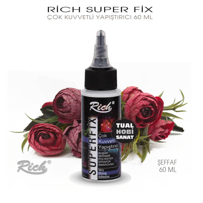 Rich Süperfix Glass Bond Cam, Taş, Polyester Tutkalı 60 ml - 2