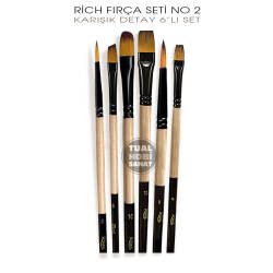 Rich Fırça Seti No:2 Detay Kontür Fırça Seti 6 Parça - 3