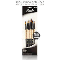 Rich Fırça Seti No:5 Detay Kontür Fırça Seti 6 Parça - Rich (1)