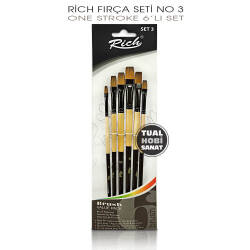 Rich Fırça Seti No:3 One Stroke Fırça Seti 6 Parça - Rich (1)