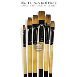 Rich Fırça Seti No:3 One Stroke Fırça Seti 6 Parça - 3