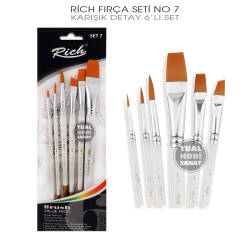 Rich Fırça Seti No:7 Keep Smile Detay Fırça Seti 6 Parça - Rich