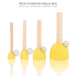 Rich PonPon Sünger Fırça Seti (4 Parça) - Rich